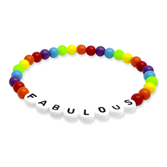 FABULOUS Acrylic Rainbow Bead LGBT Bracelet
