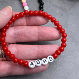 ADHD Acrylic Letter Bead Bracelet
