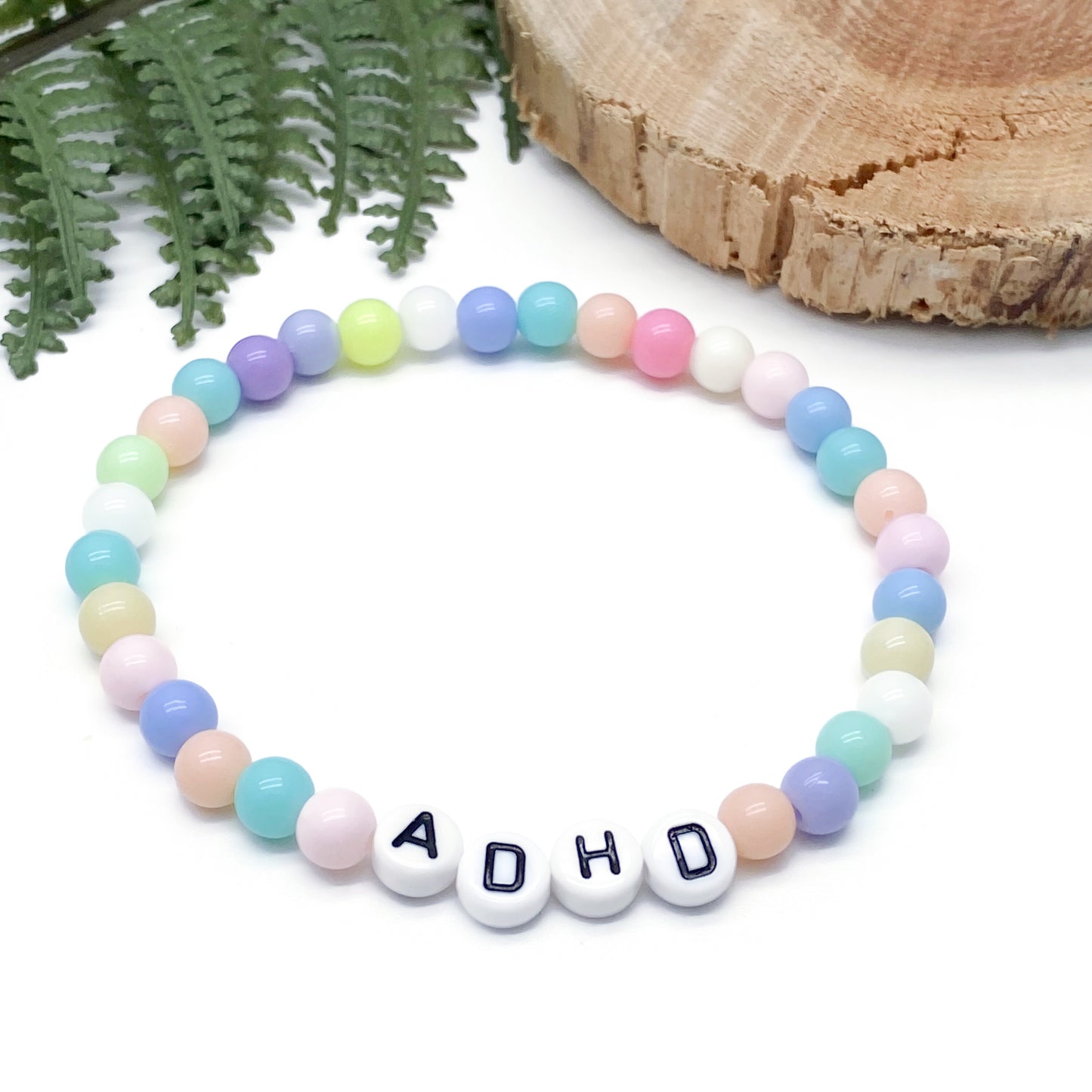 ADHD Medical Alert Bracelet - Acrylic Letter Beads