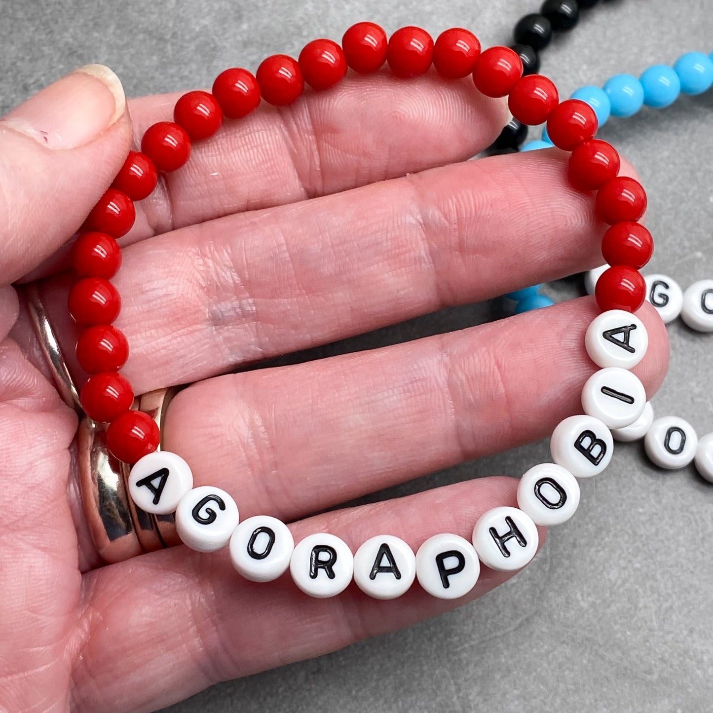 AGORAPHOBIA Medical Alert Bracelet - Acrylic Letter Beads
