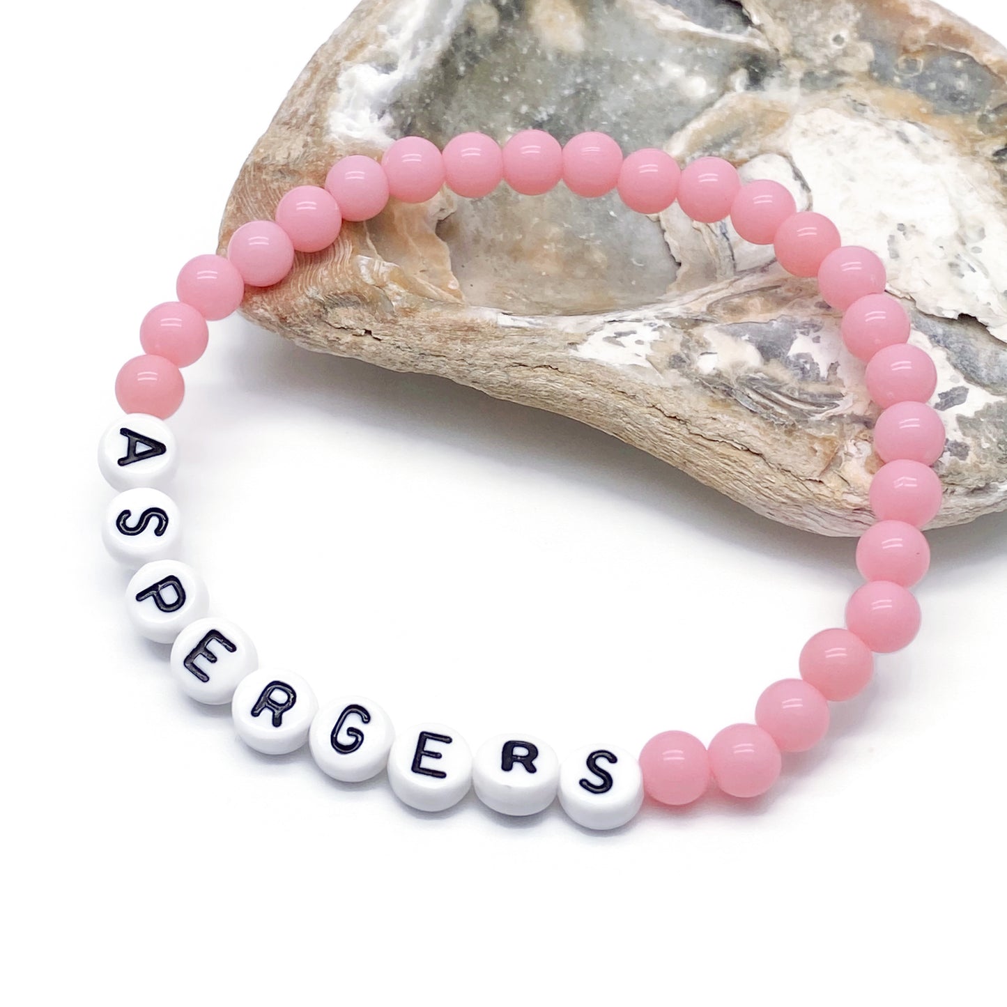 ASPERGERS Medical Alert Bracelet - Acrylic Letter Beads