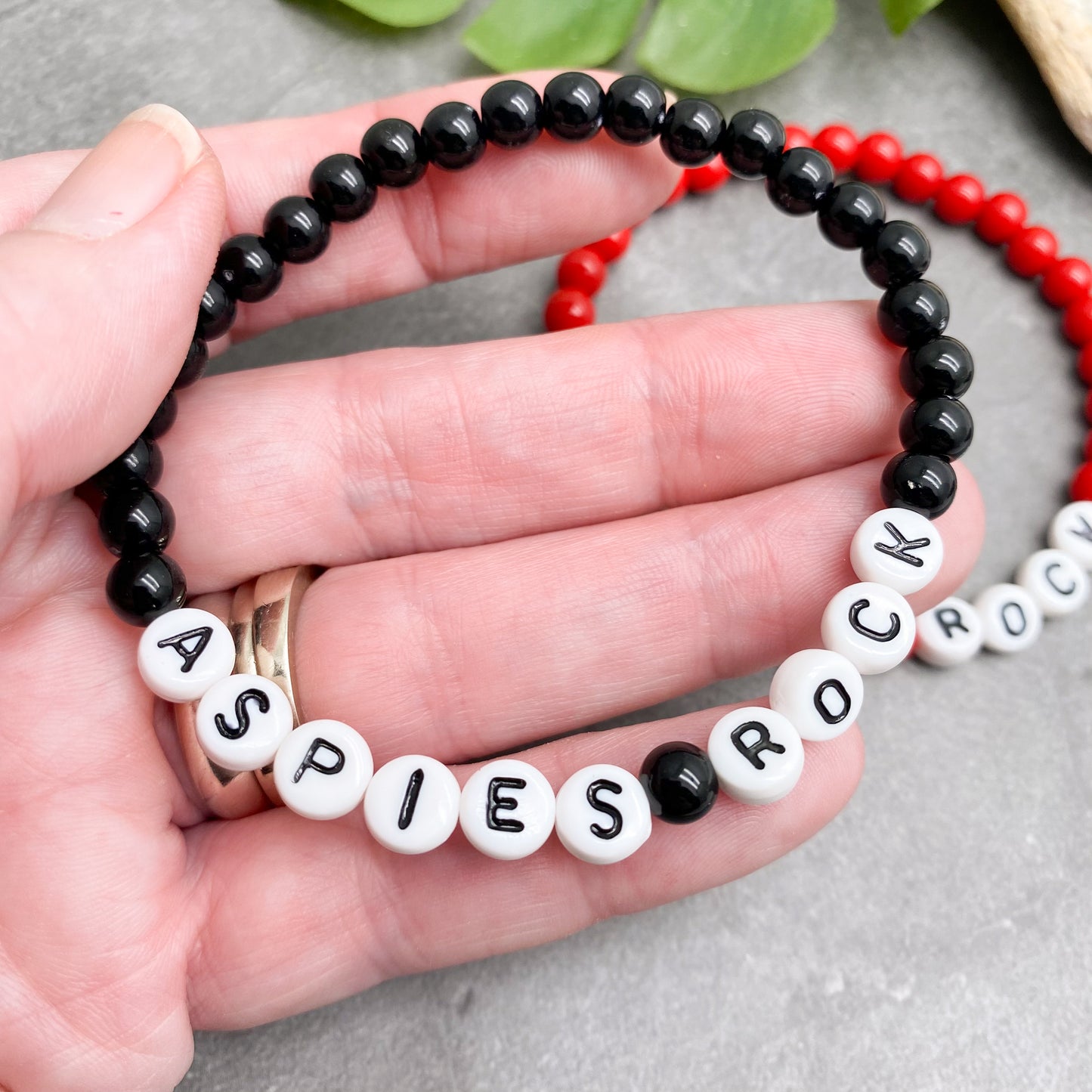ASPIES ROCK Awareness Bracelet - Acrylic Letter Beads