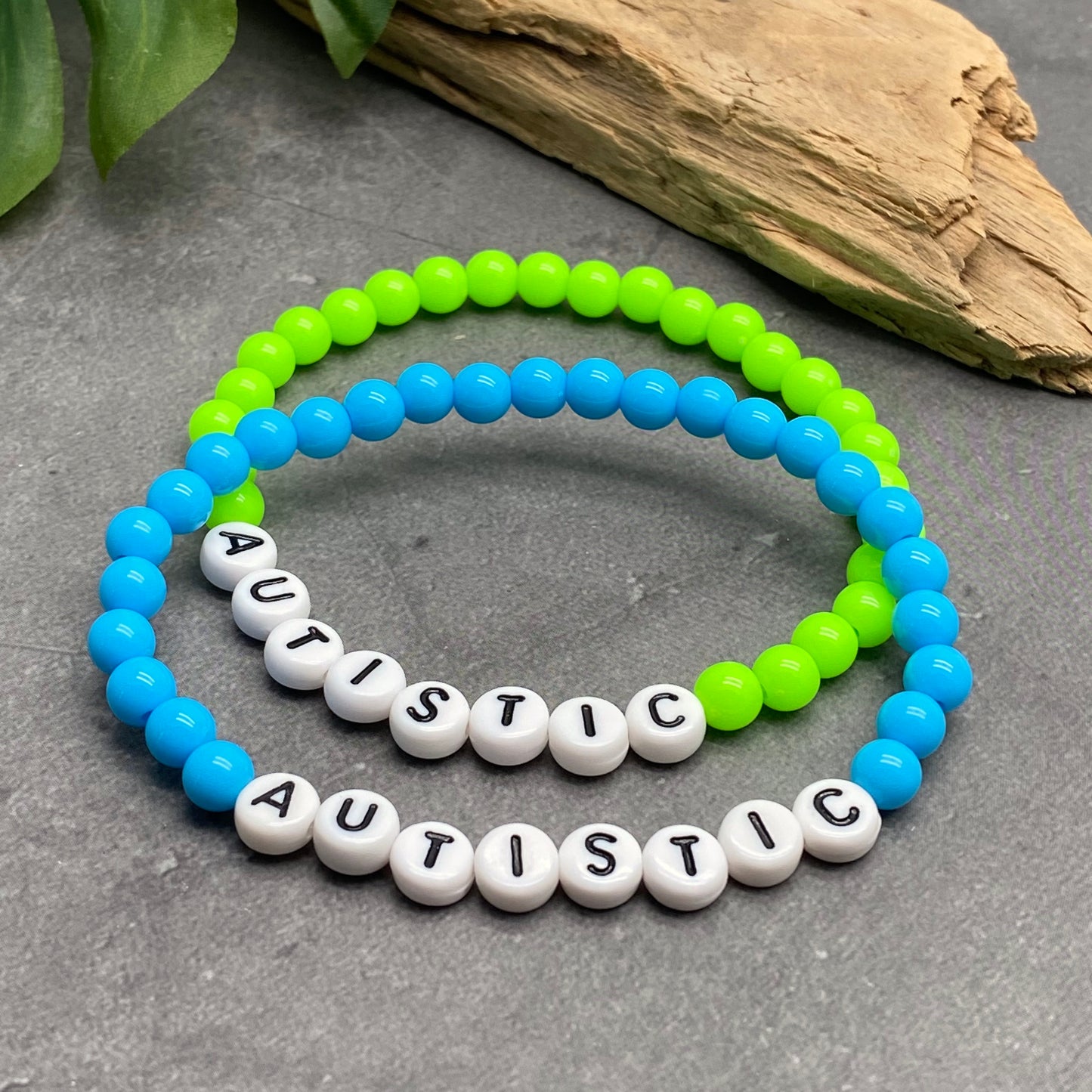 AUTISTIC Medical Alert Bracelet - Acrylic Letter Beads