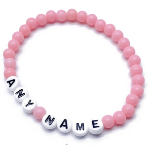 PERSONALISED Bead Bracelet - Baby Pink Acrylic