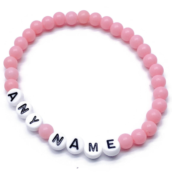 PERSONALISED Bead Bracelet - Baby Pink Acrylic