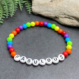 FABULOUS Acrylic Rainbow Bead LGBT Bracelet