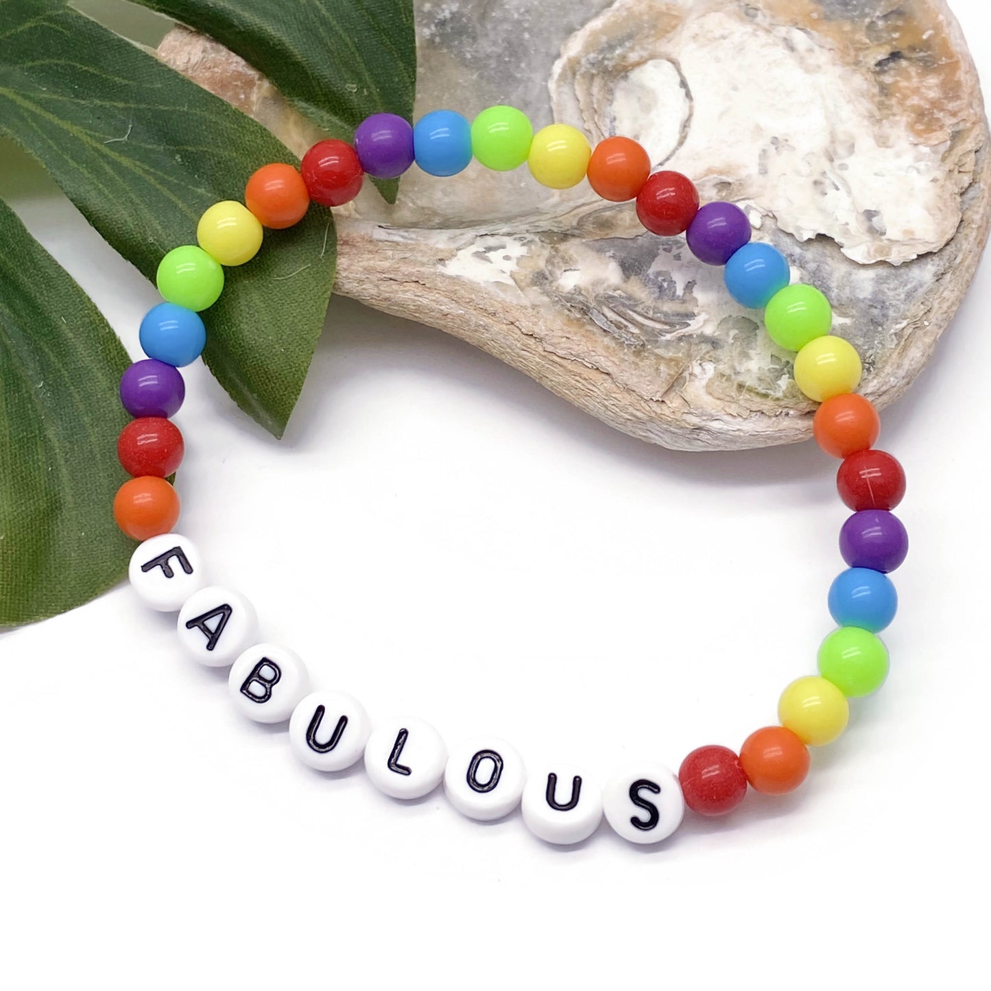 FABULOUS Acrylic Rainbow Bead LGBT Bracelet