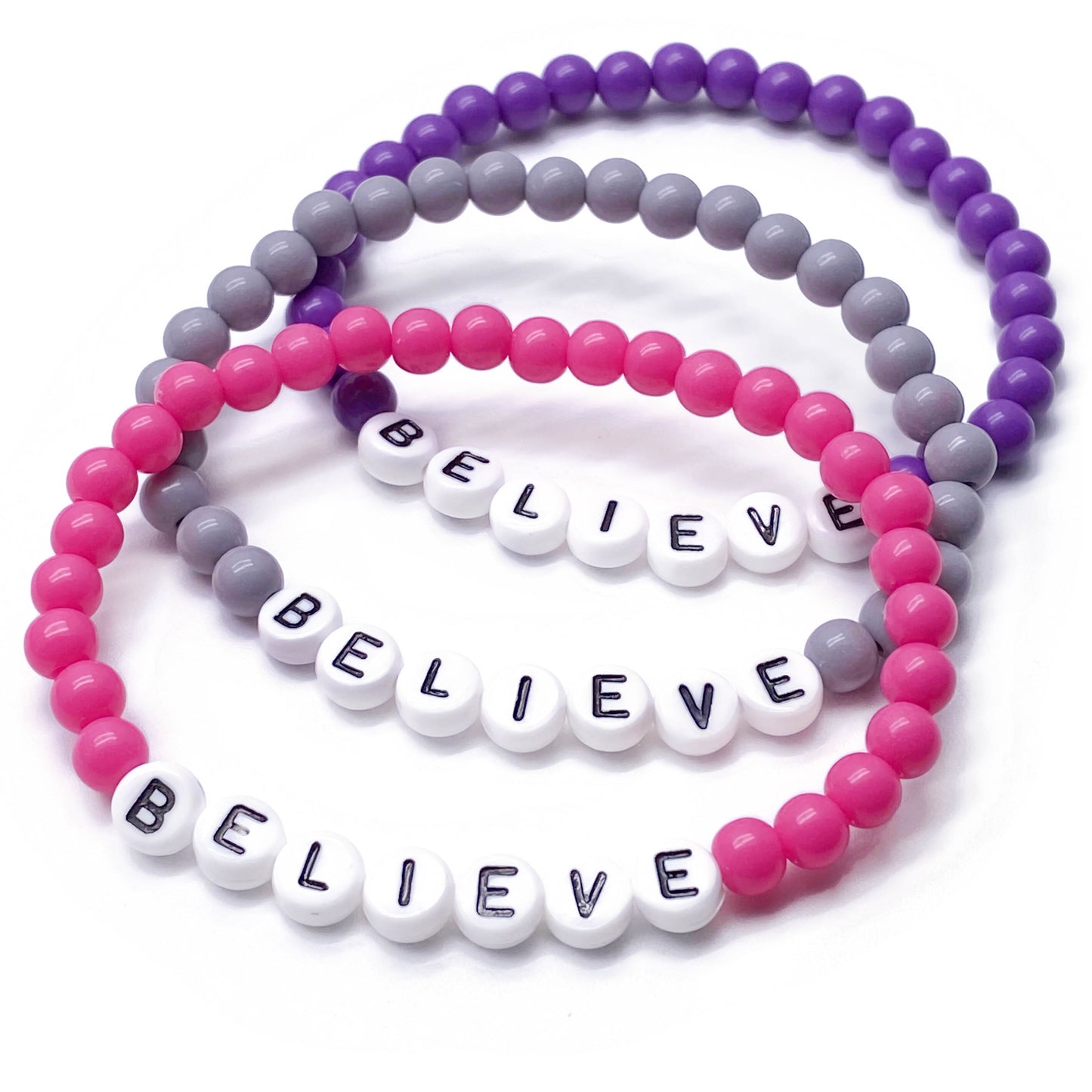 BELIEVE Message Bracelet - Acrylic Letter Beads