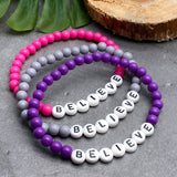 BELIEVE Acrylic Letter Bead Bracelet