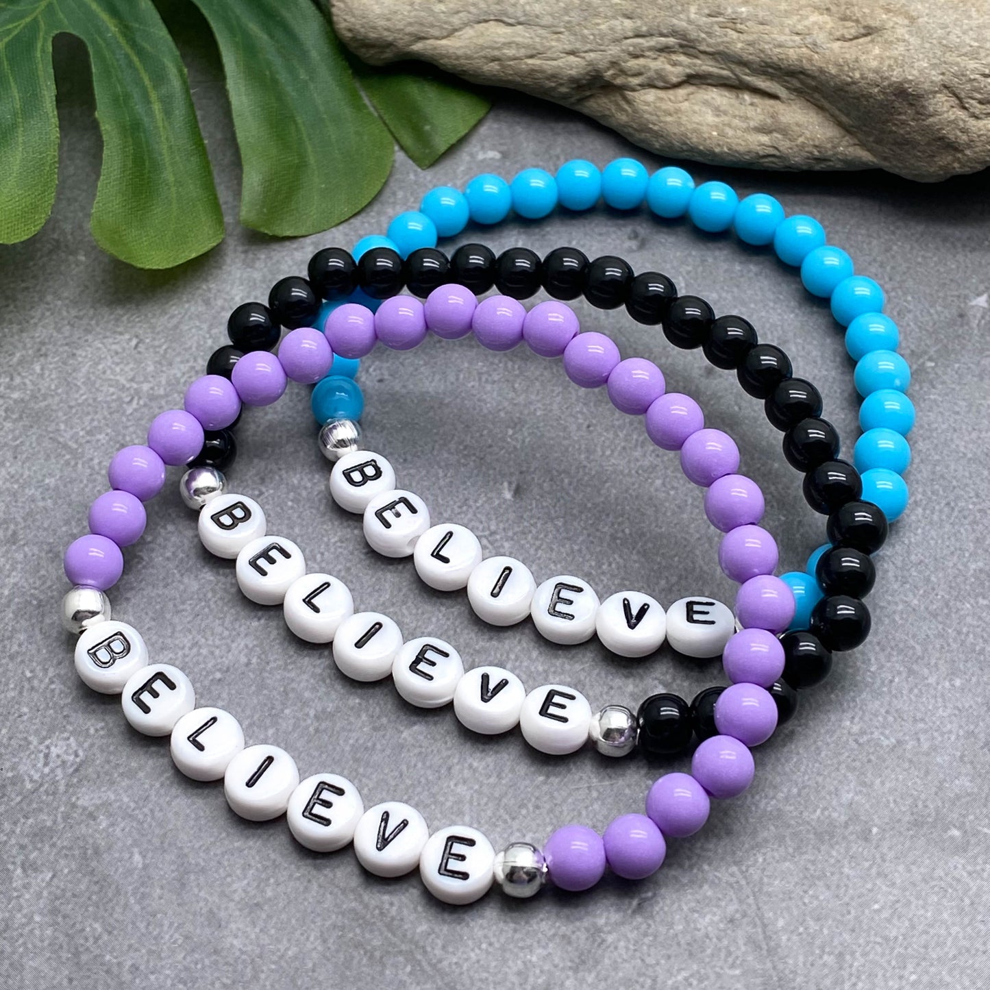 BELIEVE Message Bracelet - Acrylic Letter Beads