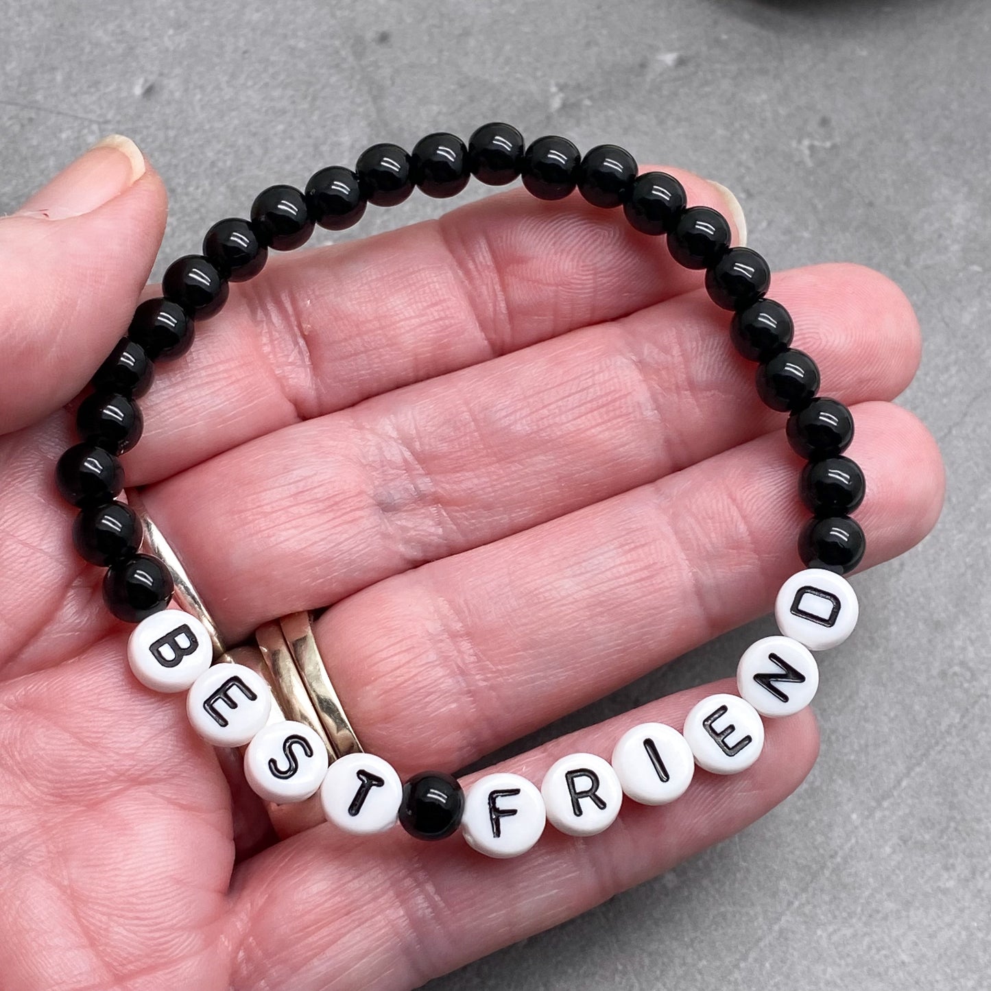 BEST FRIEND Message Bracelet - Acrylic Letter Beads