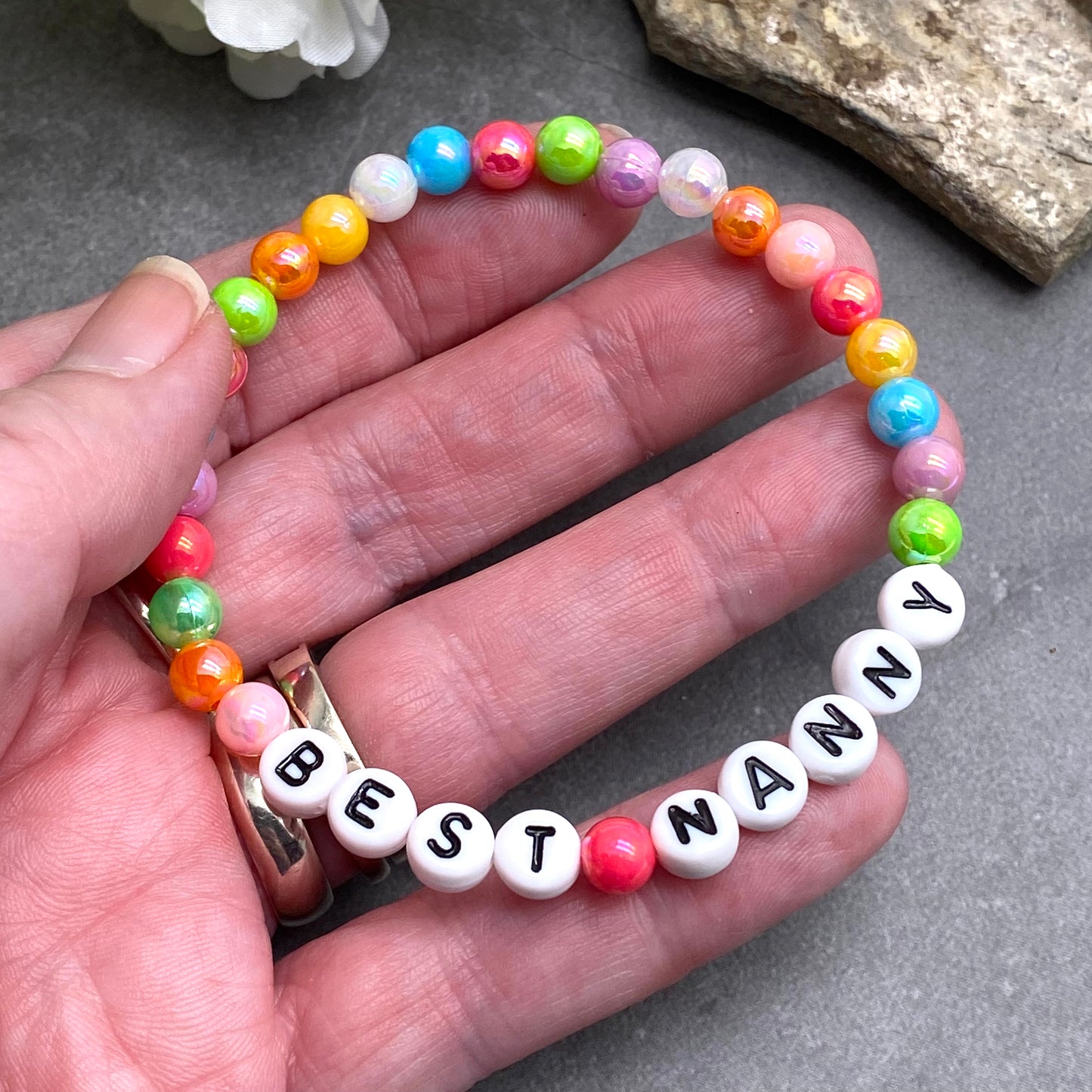 BEST NANNY Family Bracelet - Acrylic Letter Beads