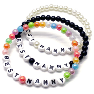 BEST NANNY Acrylic Letter Bead Bracelet