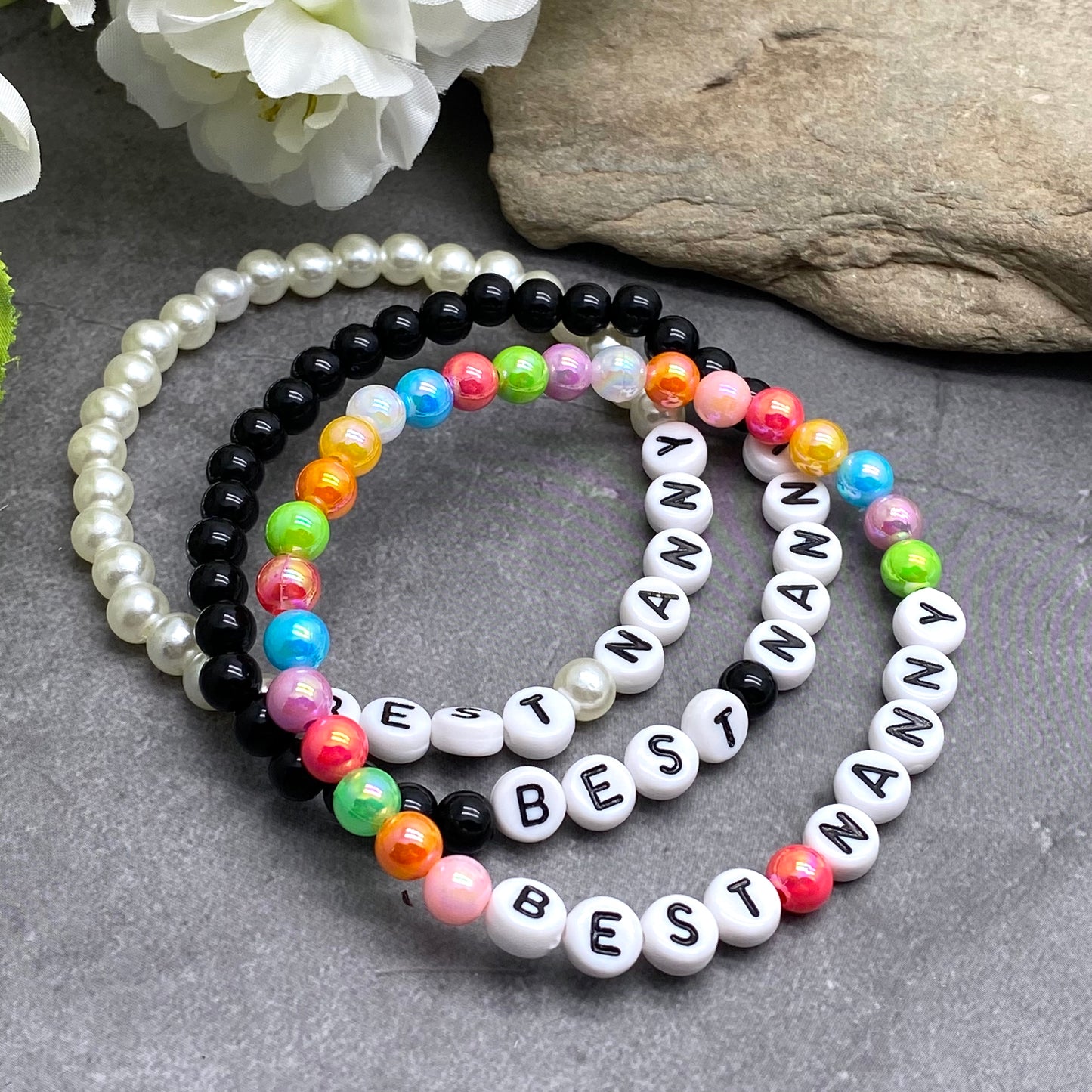 BEST NANNY Family Bracelet - Acrylic Letter Beads