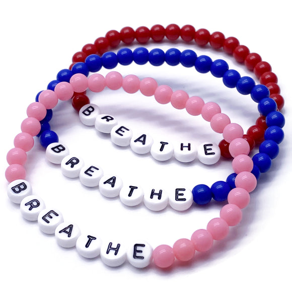 BREATHE Acrylic Bead Bracelet Colour Choice