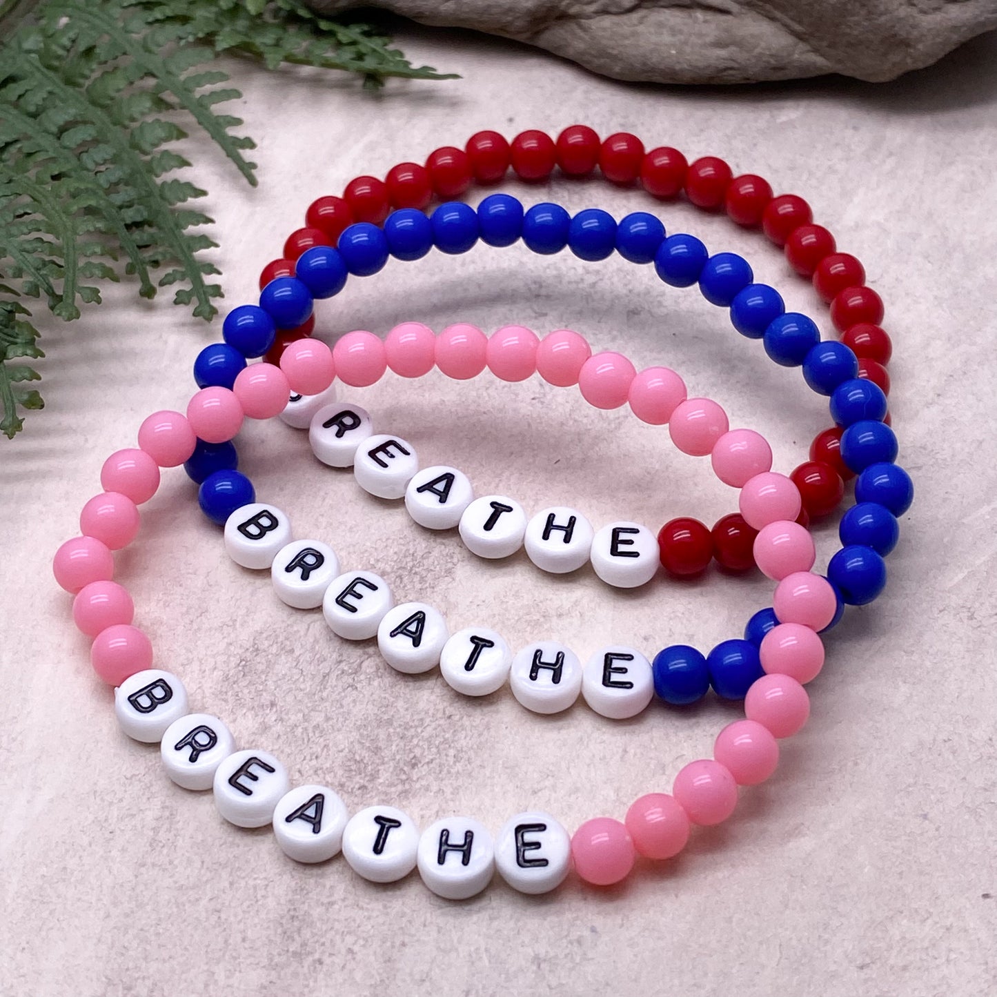 BREATHE Message Bracelet - Acrylic Letter Beads
