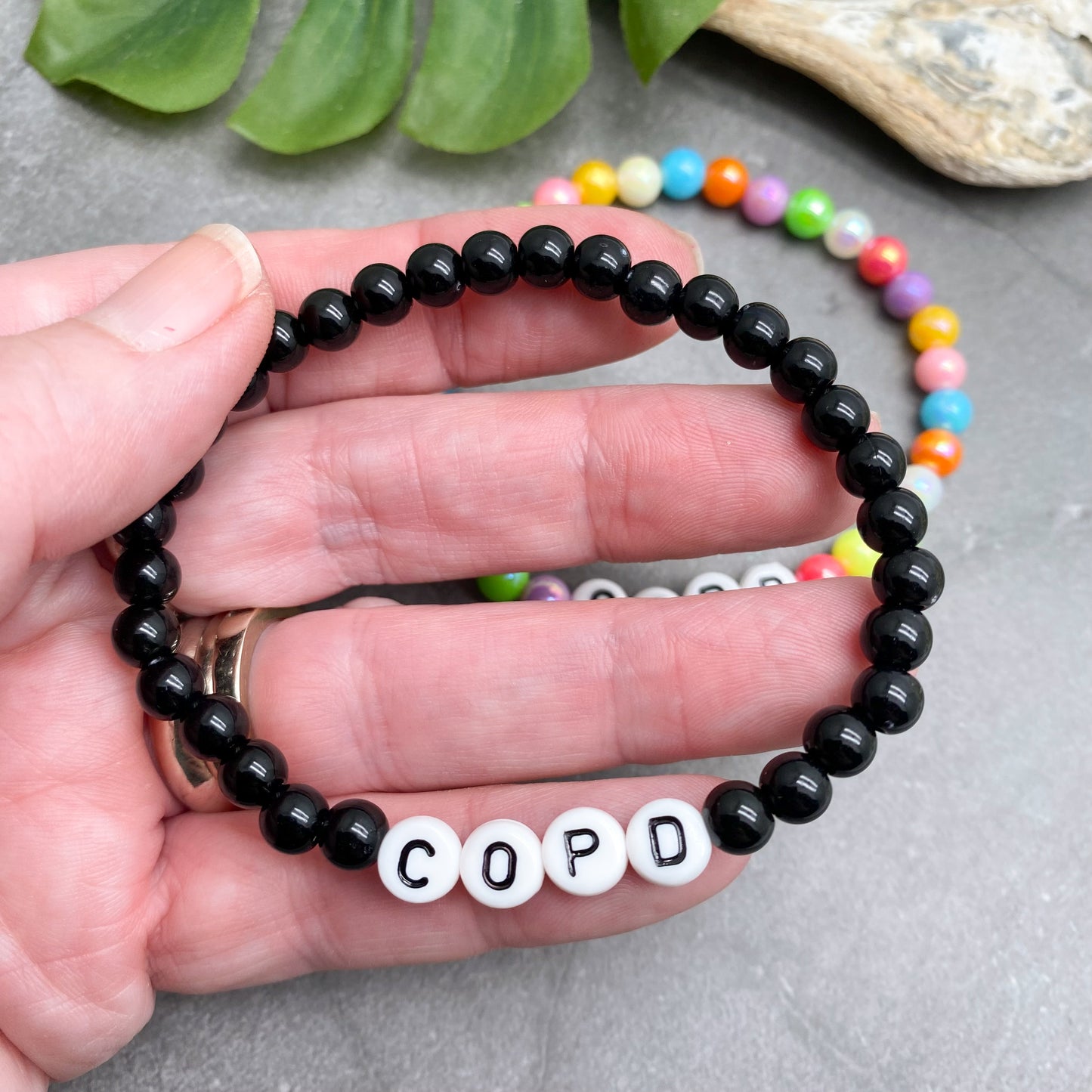 COPD Medical Alert Bracelet - Acrylic Letter Beads