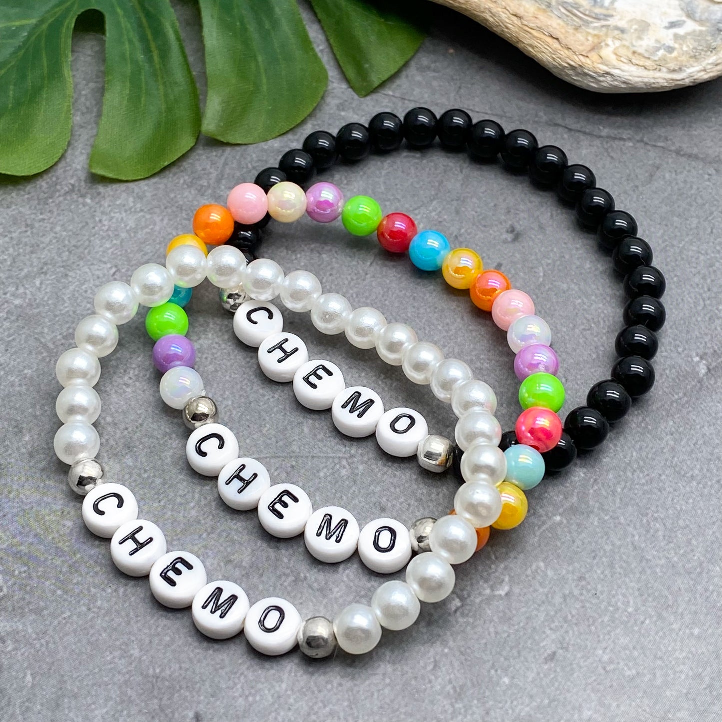 CHEMO Medical Alert Bracelet - Acrylic Letter Beads