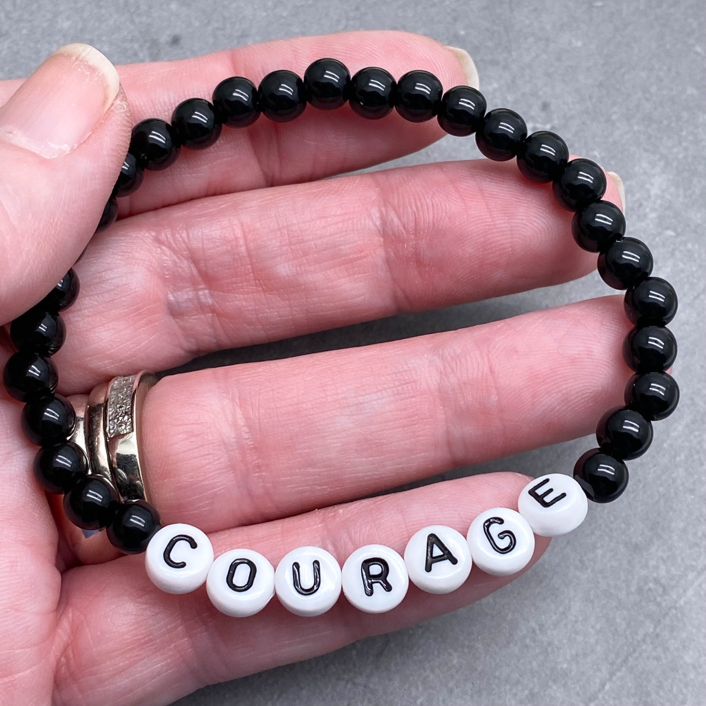 COURAGE Message Bracelet - Acrylic Letter Beads