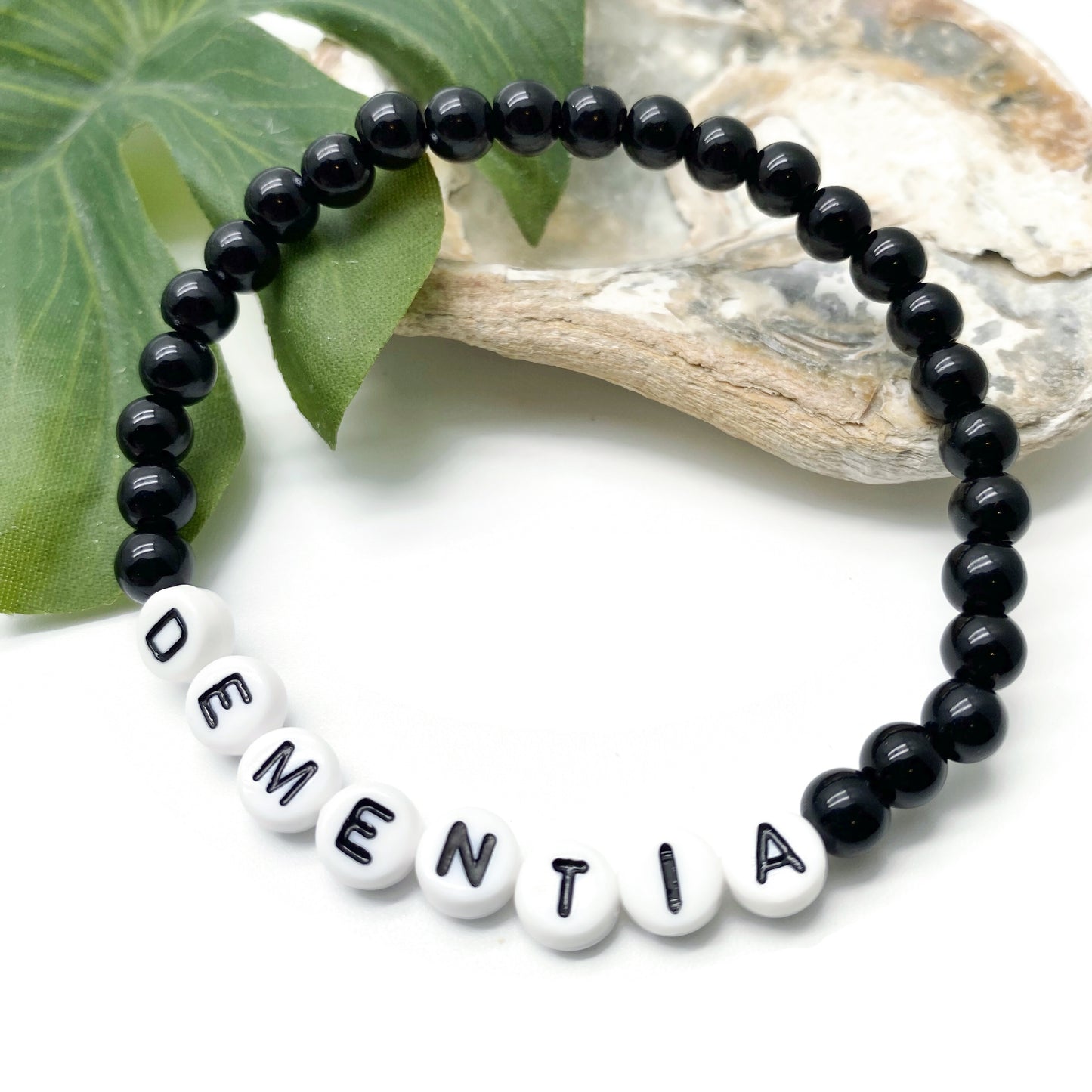 DEMENTIA Medical Alert Bracelet - Acrylic Letter Beads