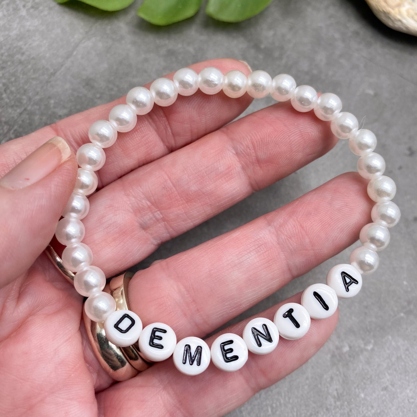 DEMENTIA Medical Alert Bracelet - Acrylic Letter Beads