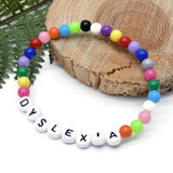 DYSLEXIA Acrylic Letter Bead Bracelet