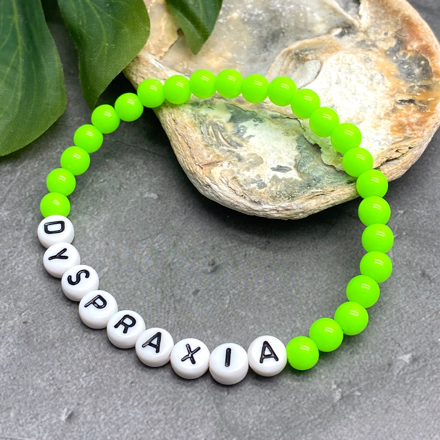 DYSPRAXIA Medical Alert Bracelet - Acrylic Letter Beads