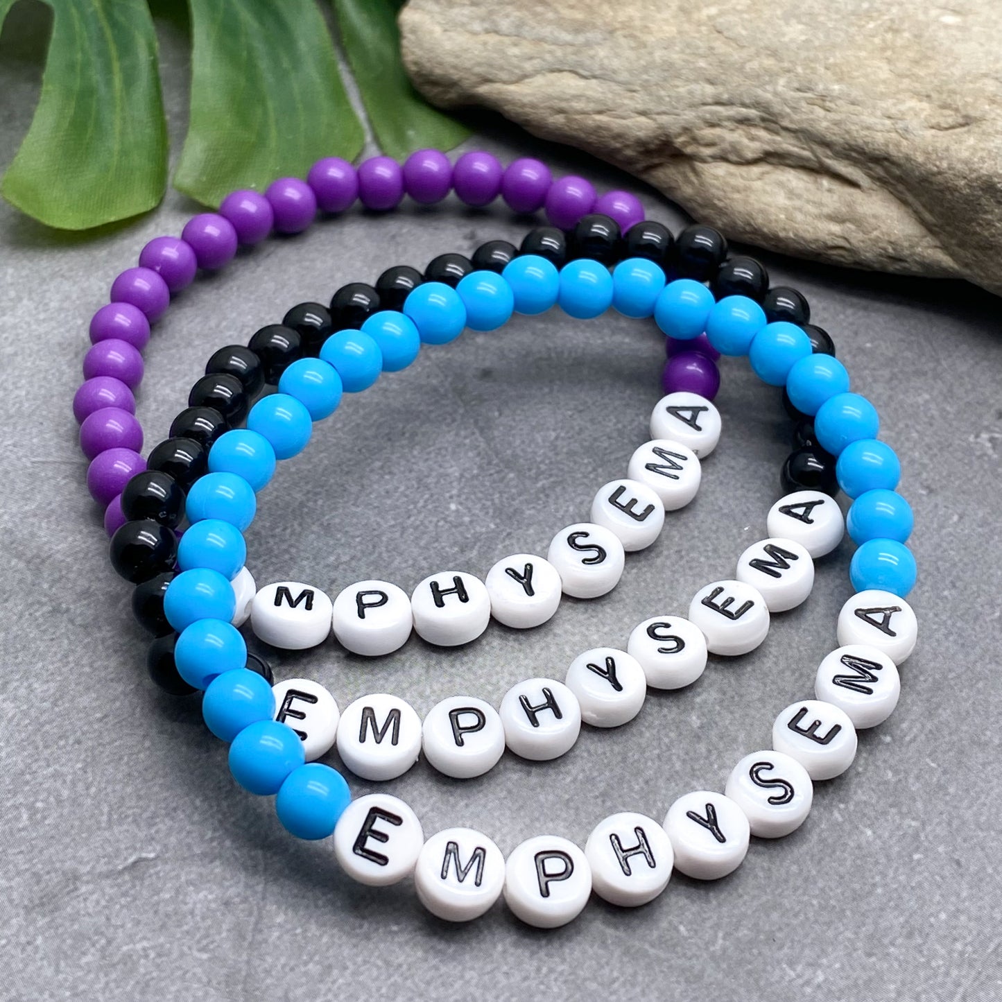 EMPHYSEMA Medical Alert Bracelet - Acrylic Letter Beads