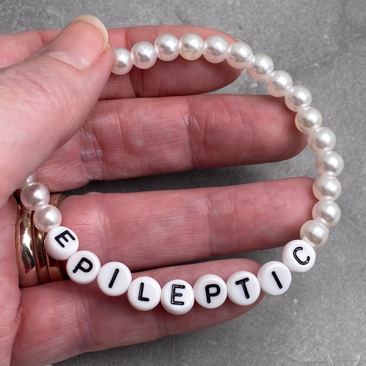 EPILEPTIC Medical Alert Bracelet - Acrylic Letter Beads