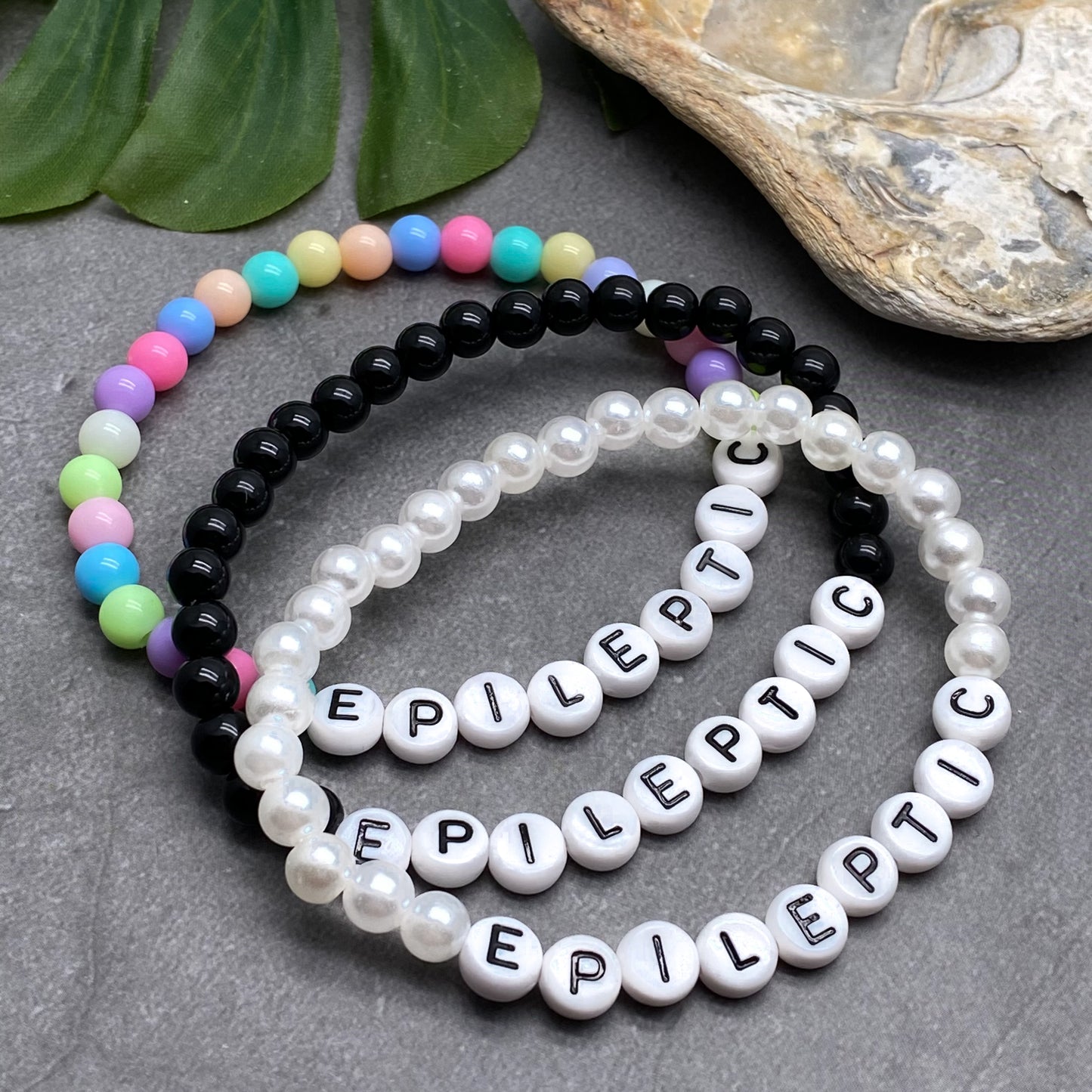 EPILEPTIC Medical Alert Bracelet - Acrylic Letter Beads