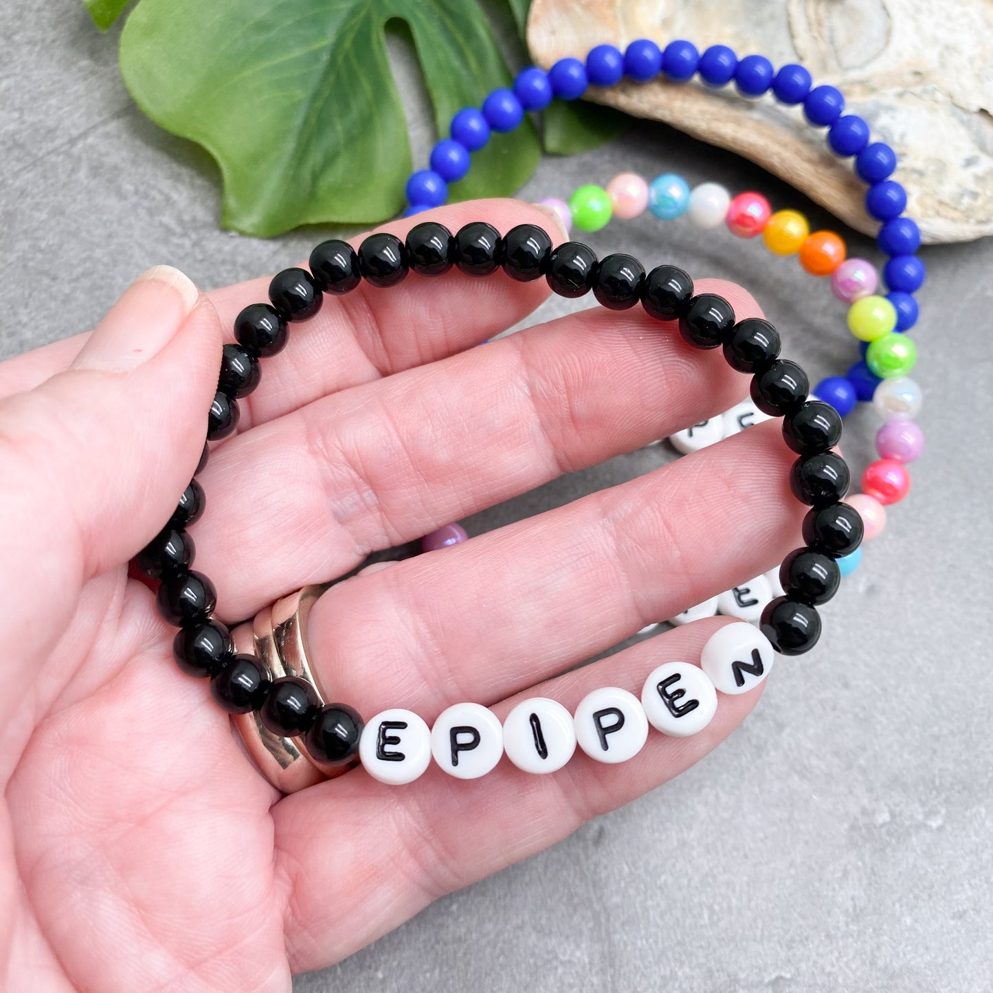 EPIPEN Medical Alert Bracelet - Acrylic Letter Beads