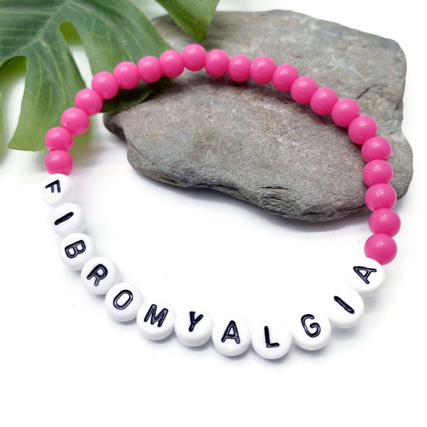 FIBROMYALGIA Medical Alert Bracelet - Acrylic Letter Beads