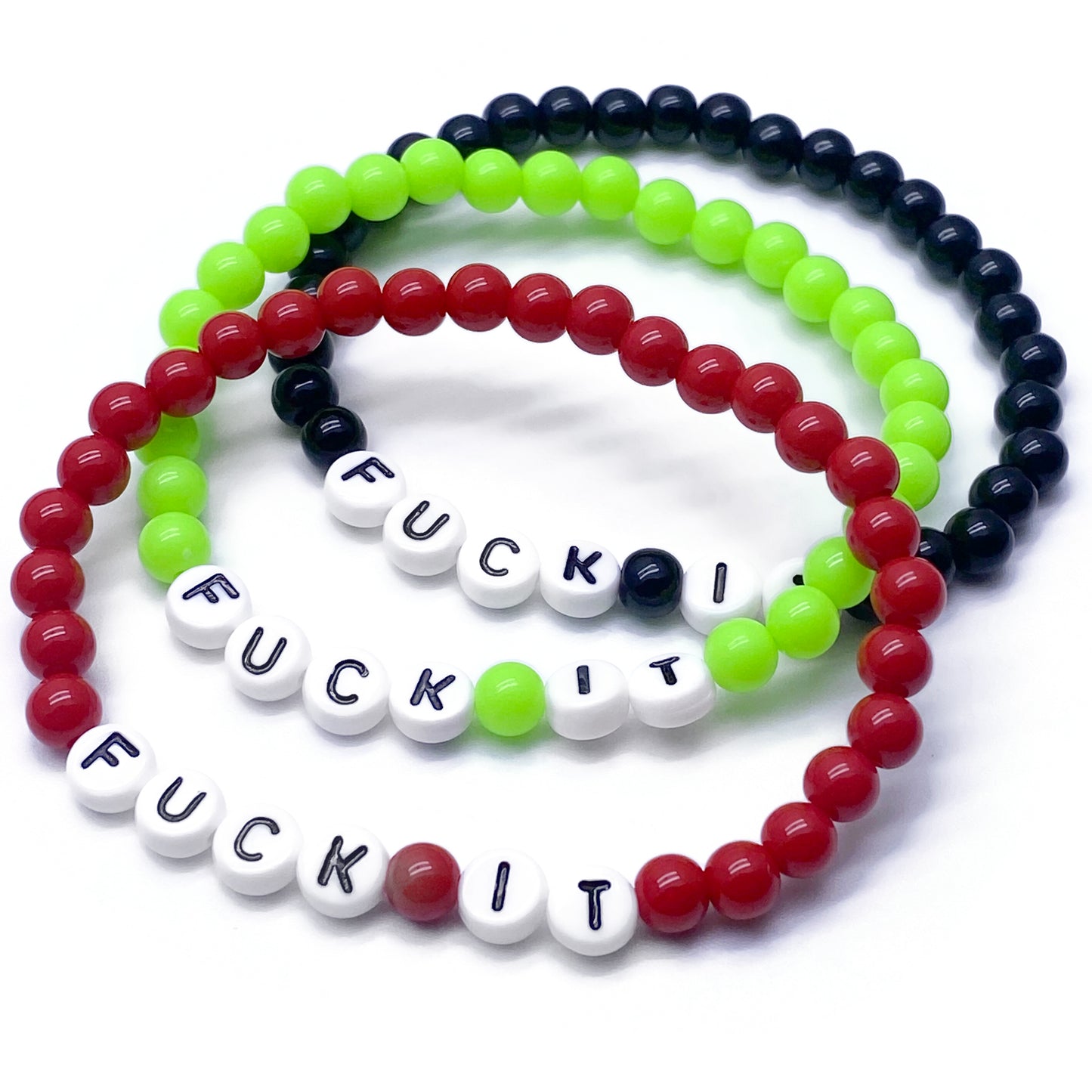 FUCK IT Message Bracelet - Acrylic Letter Beads