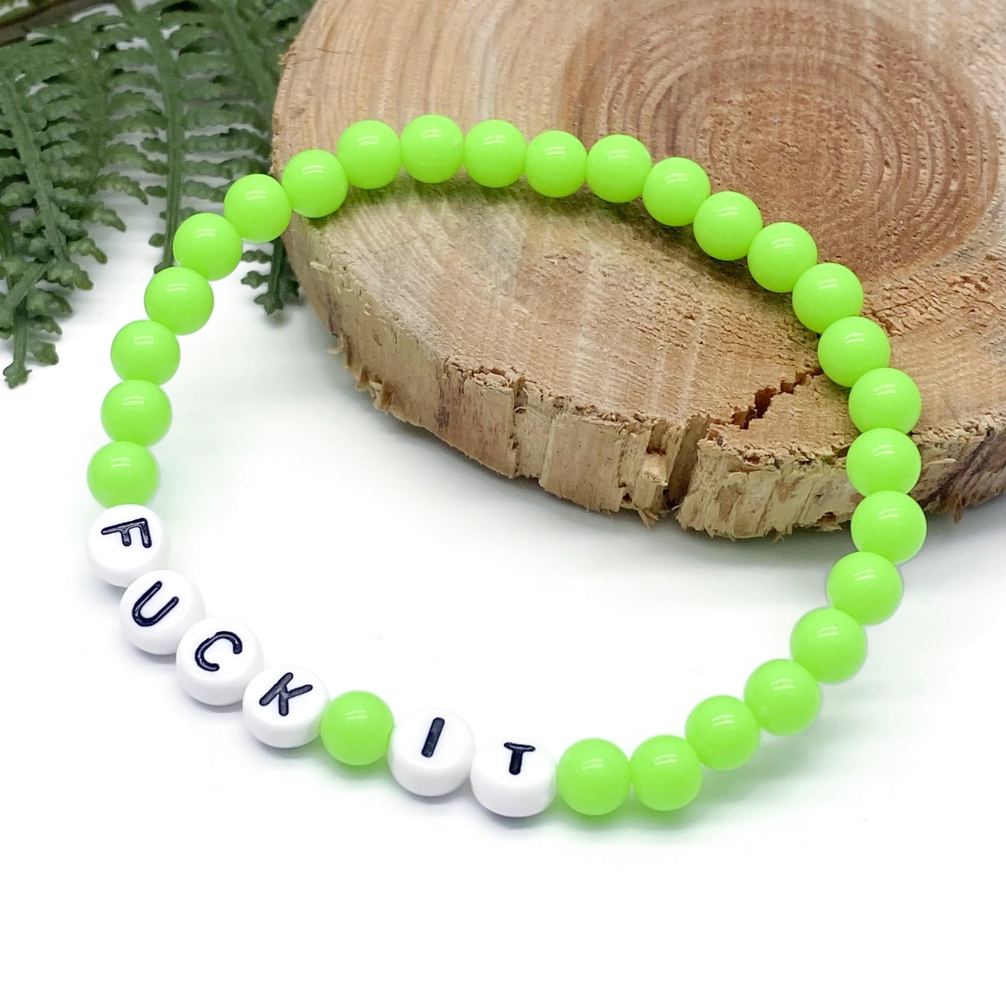 FUCK IT Message Bracelet - Acrylic Letter Beads