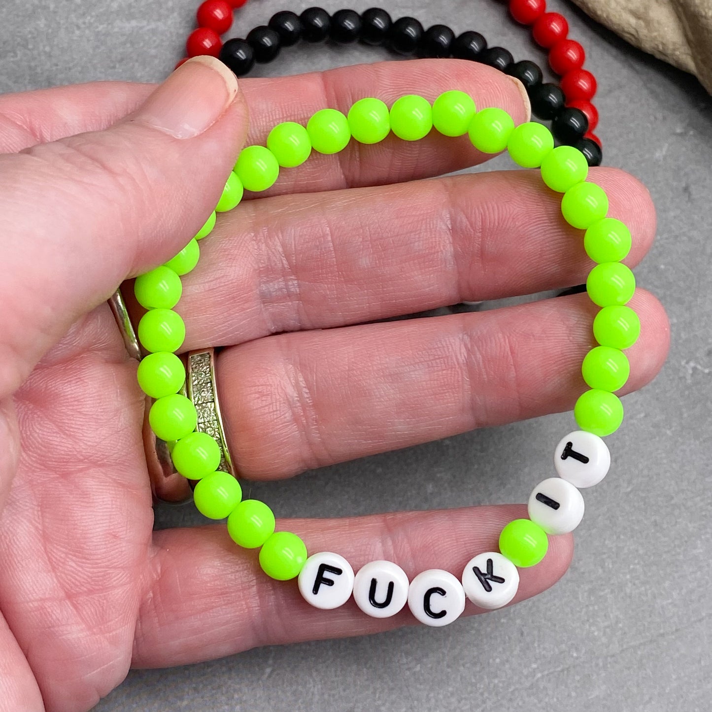 FUCK IT Message Bracelet - Acrylic Letter Beads