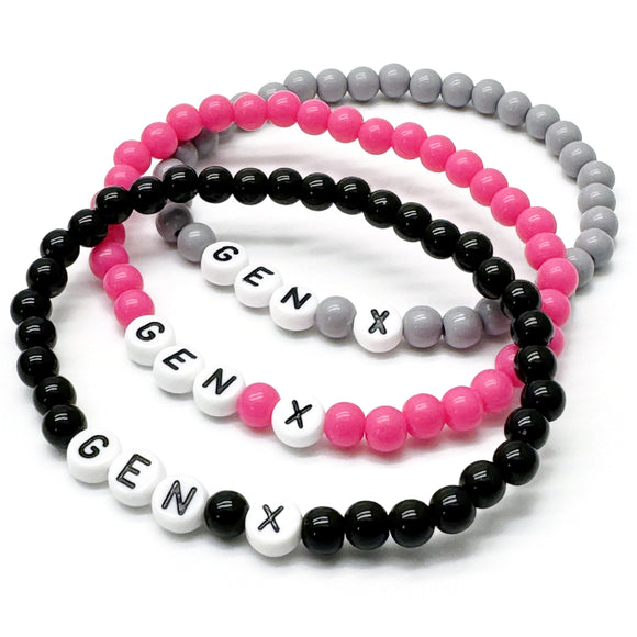 GEN X Acrylic Letter Bead Bracelet