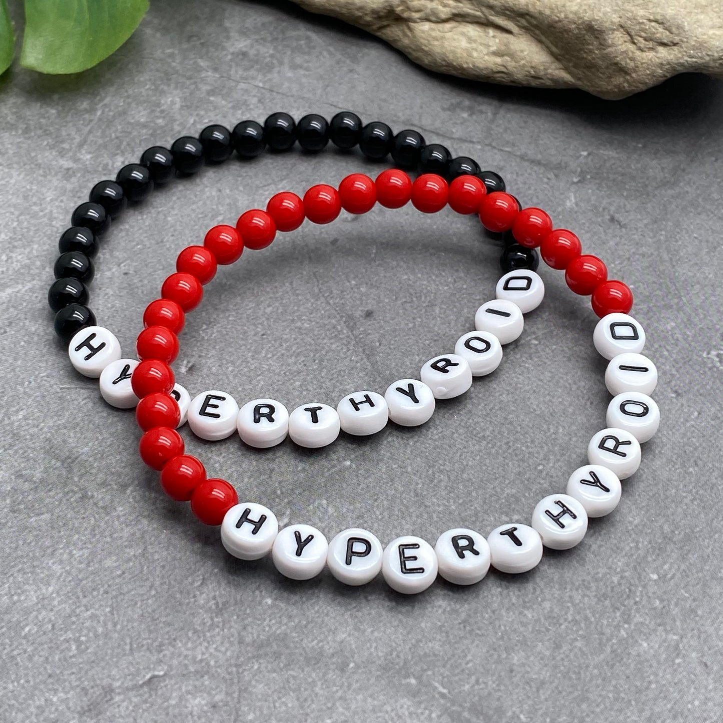 HYPERTHYROID Medical Alert Bracelet - Acrylic Letter Beads