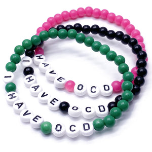 I HAVE OCD Acrylic Letter Bead Bracelet