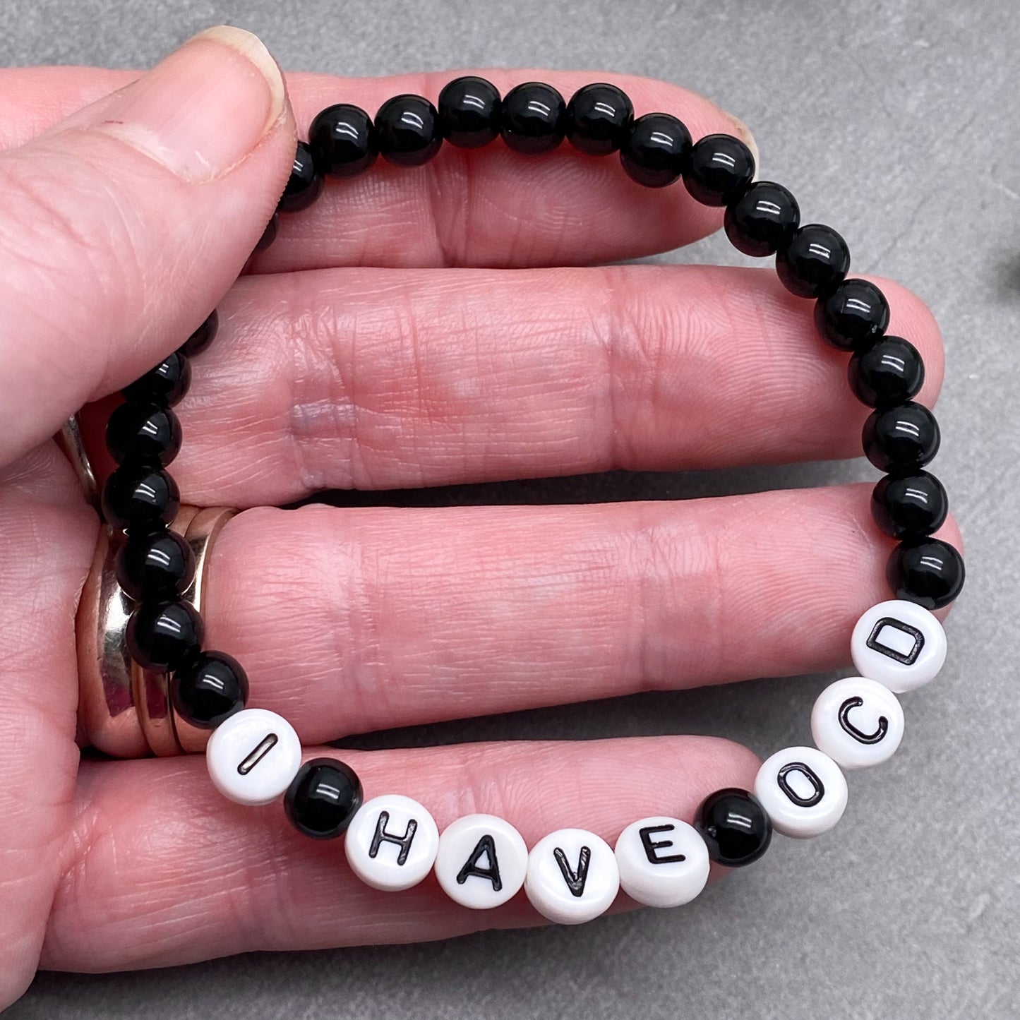 I HAVE OCD Awareness Bracelet - Acrylic Letter Beads