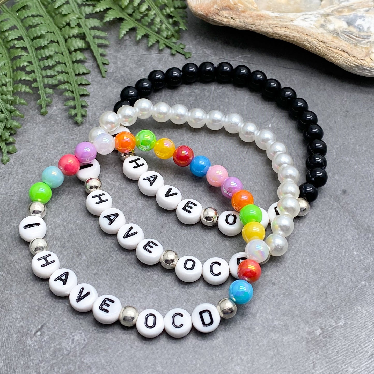 I HAVE OCD Awareness Bracelet - Acrylic Letter Beads