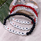 I LOVE BACON Acrylic Letter Bead Bracelet