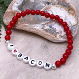 I LOVE BACON Acrylic Letter Bead Bracelet
