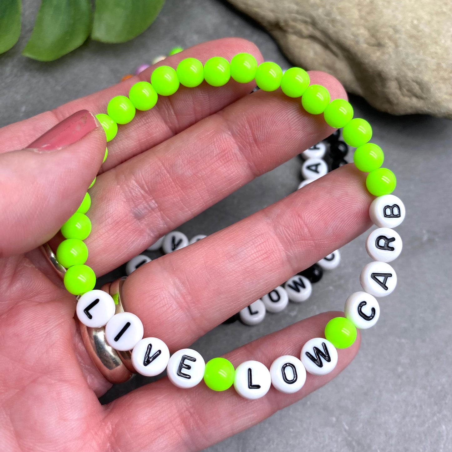 LIVE LOW CARB Awareness Bracelet - Acrylic Letter Beads