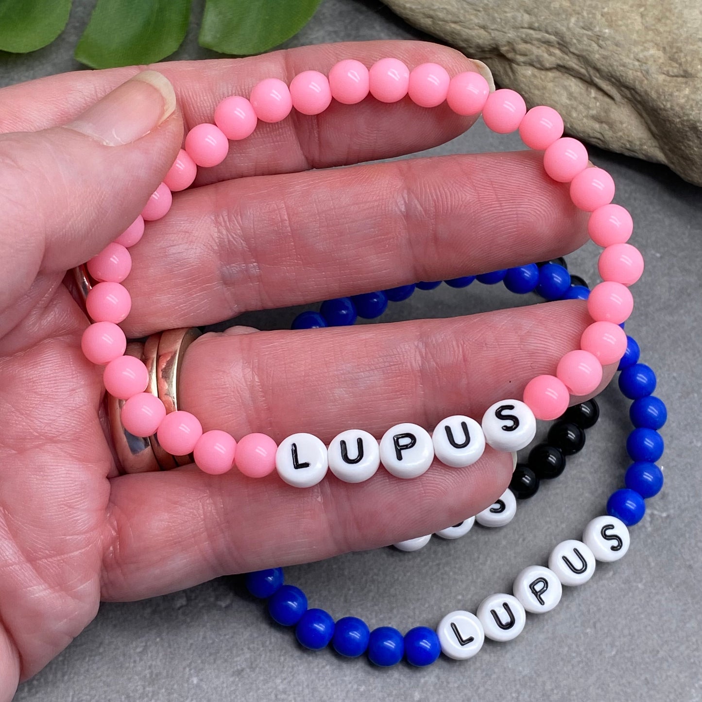 LUPUS Medical Alert Bracelet - Acrylic Letter Beads