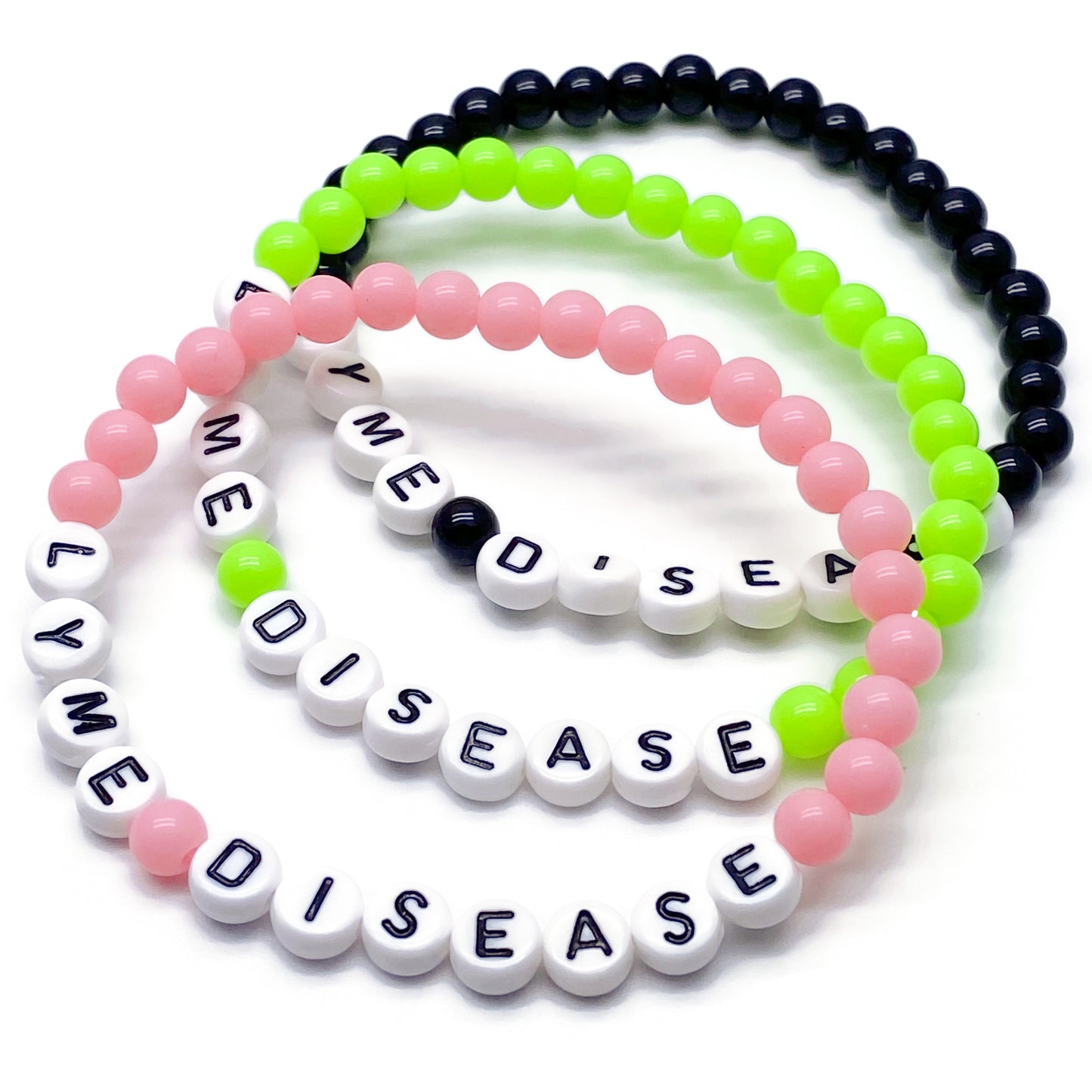 LYME DISEASE Medical Alert Bracelet - Acrylic Letter Beads