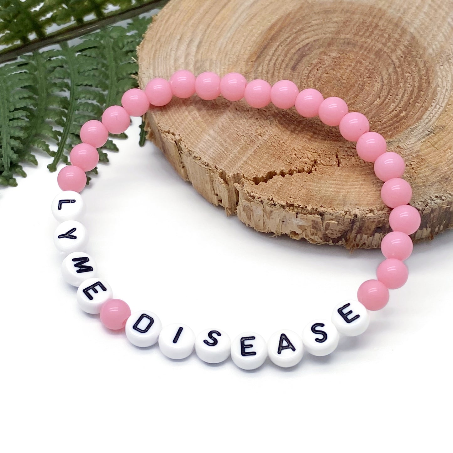 LYME DISEASE Medical Alert Bracelet - Acrylic Letter Beads
