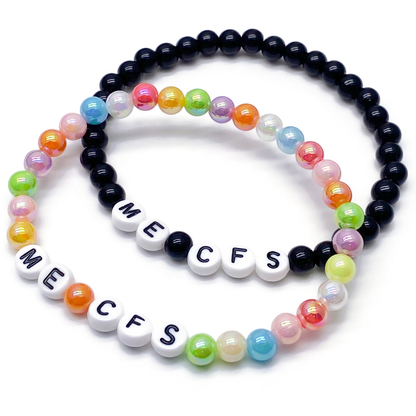 ME CFS Medical Alert Bracelet - Acrylic Letter Beads