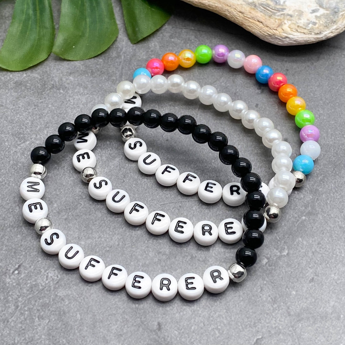ME SUFFERER Medical Alert Bracelet - Acrylic Letter Beads