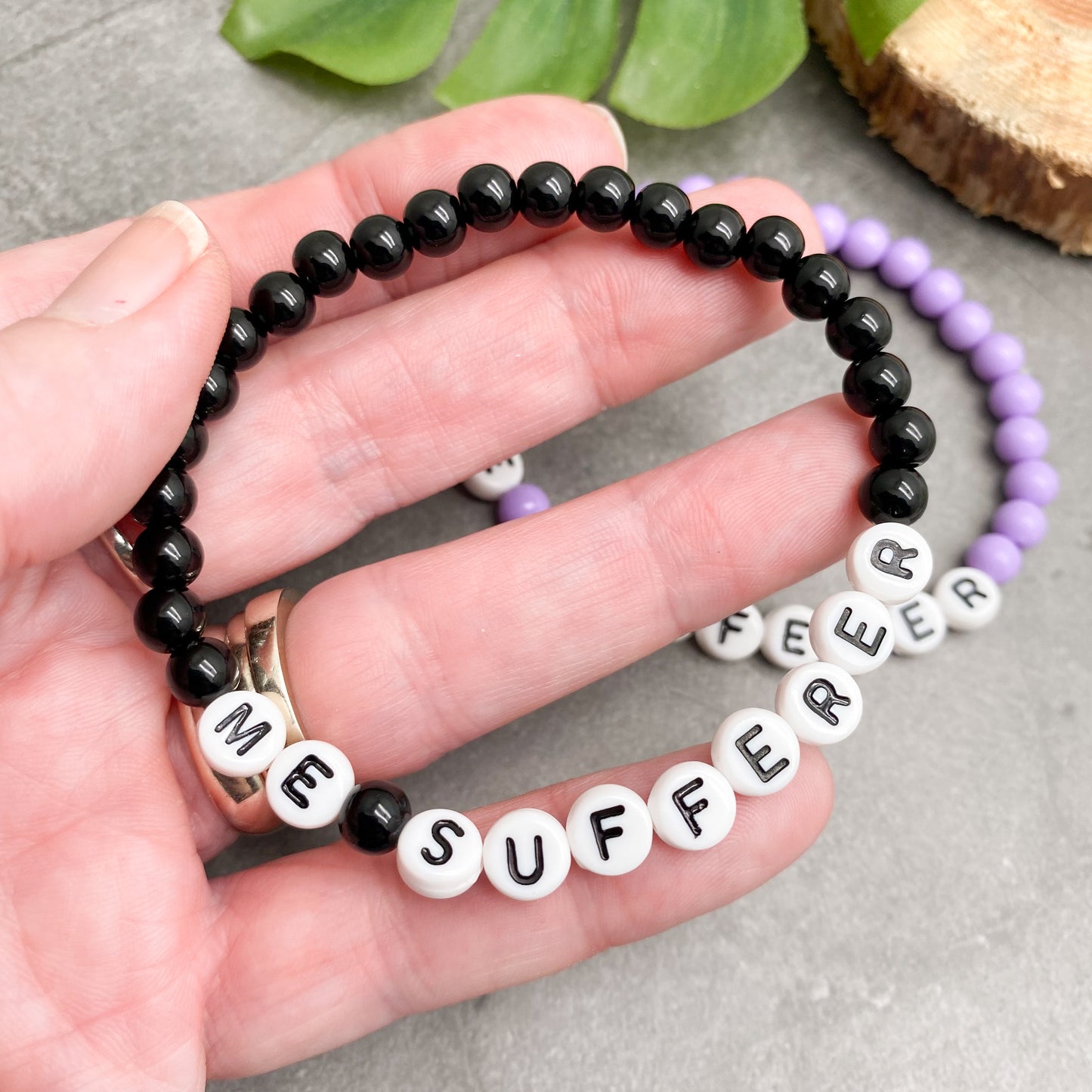 ME SUFFERER Medical Alert Bracelet - Acrylic Letter Beads