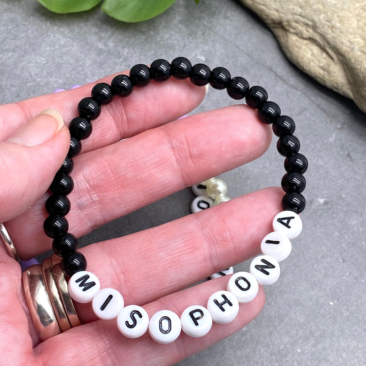 MISOPHONIA Medical Alert Bracelet - Acrylic Letter Beads
